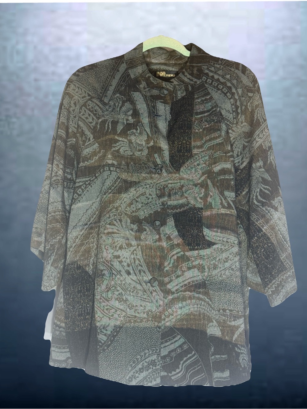 Women's Button-Front Paisley Shirt - Brown/Black